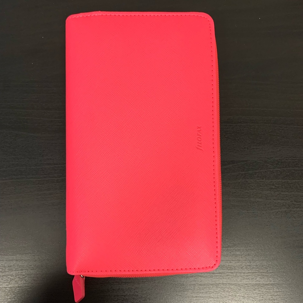 Neon Pink FiloFax planner (personal size)